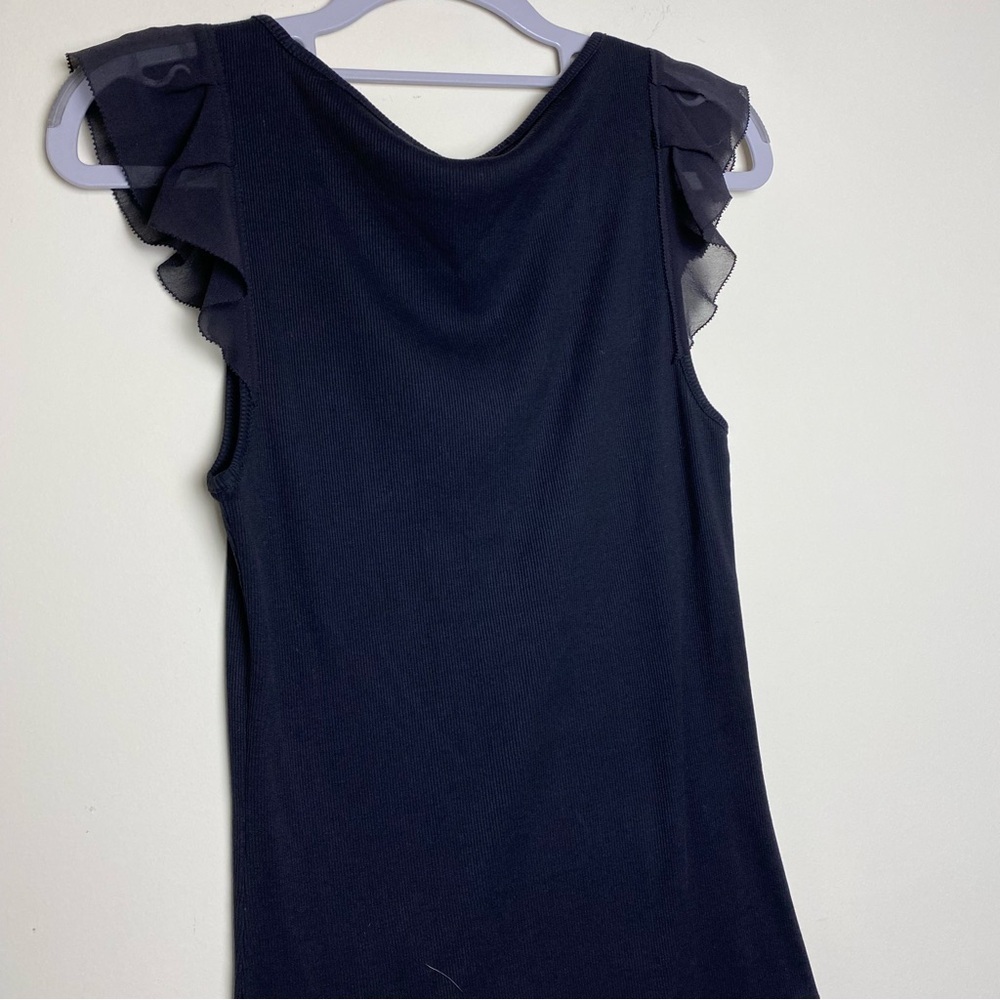 Hugo Boss Ruffle Sleeve Tank with Ribbing. Size M - Picture 5 of 8